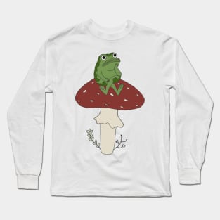 Over the Garden Wall frog on mushroom Long Sleeve T-Shirt